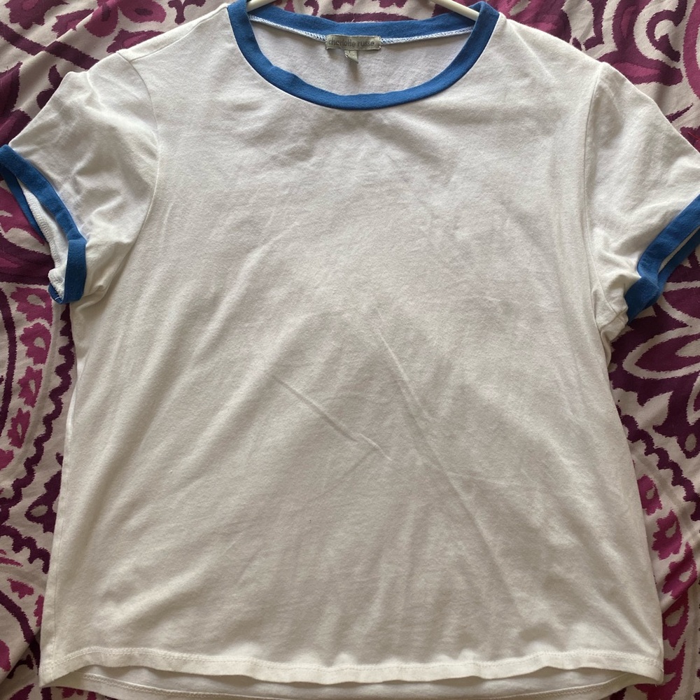 White crop top T-shirt